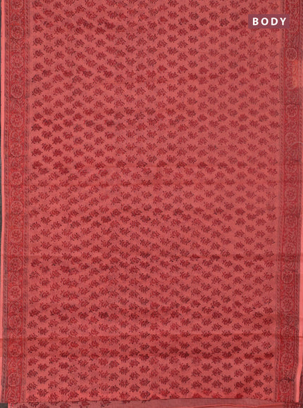 Kota doria saree peach shade with allover butta prints and printed border