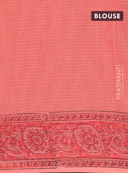 Kota doria saree peach shade with allover butta prints and printed border