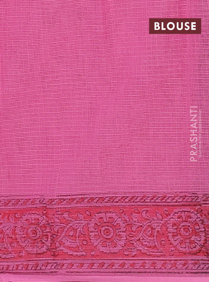 Kota doria saree pink with allover butta prints and printed border