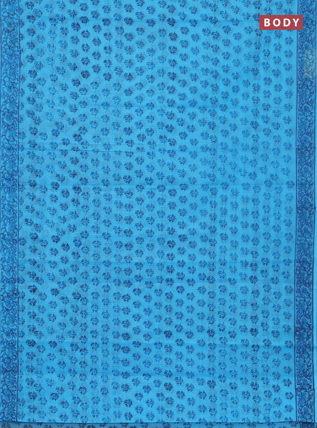 Kota doria saree cs blue with allover butta prints and printed border