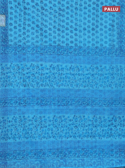 Kota doria saree cs blue with allover butta prints and printed border