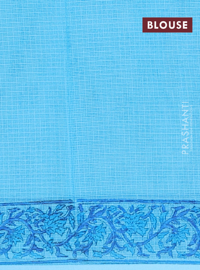 Kota doria saree cs blue with allover butta prints and printed border