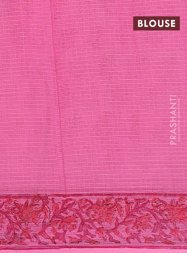 Kota doria saree pink with allover butta prints and printed border
