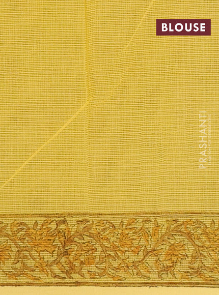 Kota doria saree yellow with allover butta prints and printed border
