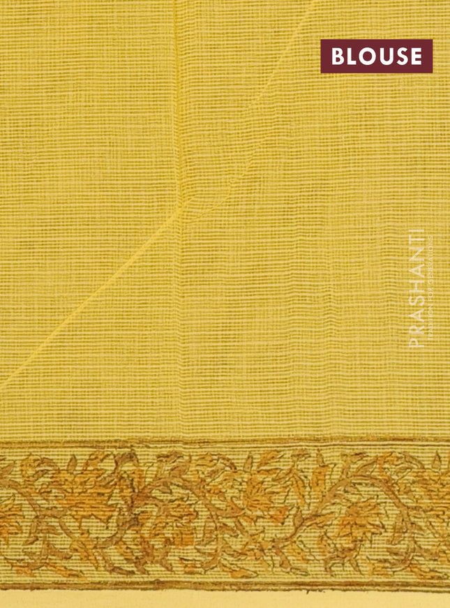 Kota doria saree yellow with allover butta prints and printed border