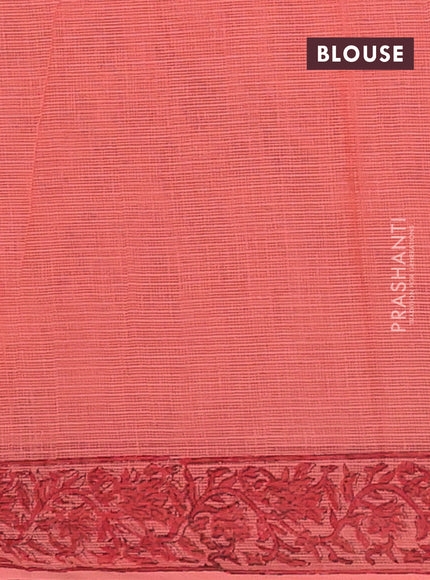 Kota doria saree peach shade with allover butta prints and printed border