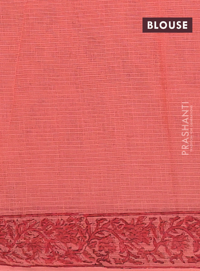 Kota doria saree peach shade with allover butta prints and printed border