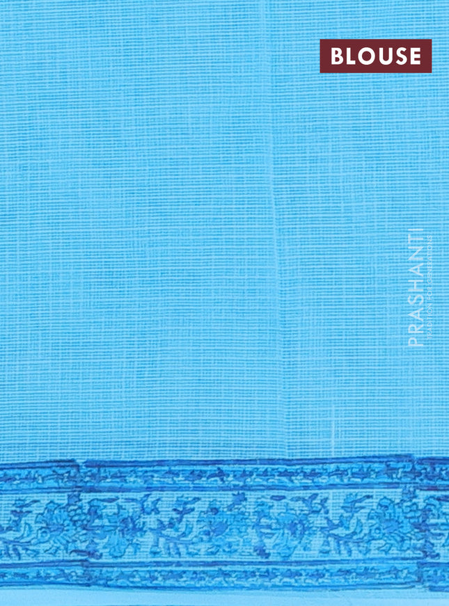 Kota doria saree cs blue with allover butta prints and printed border