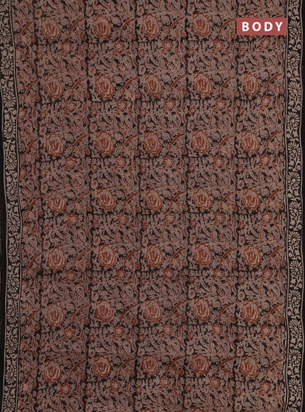 Kota doria saree black with allover prints and printed border