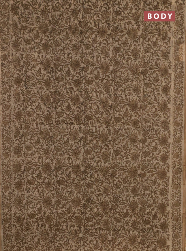 Kota doria saree sandal with allover prints and printed border