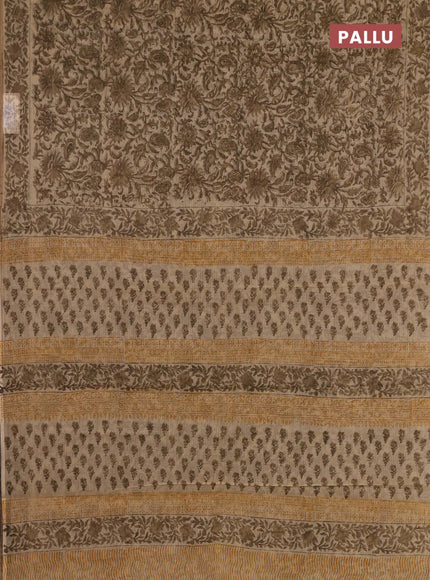 Kota doria saree sandal with allover prints and printed border