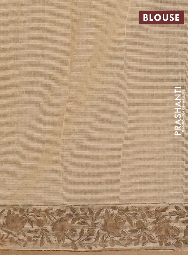 Kota doria saree sandal with allover prints and printed border