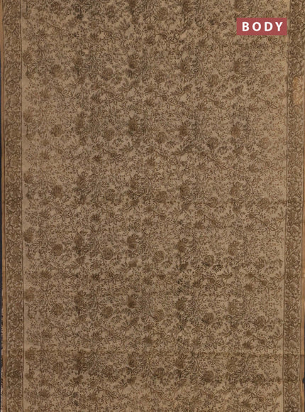 Kota doria saree sandal with allover prints and printed border