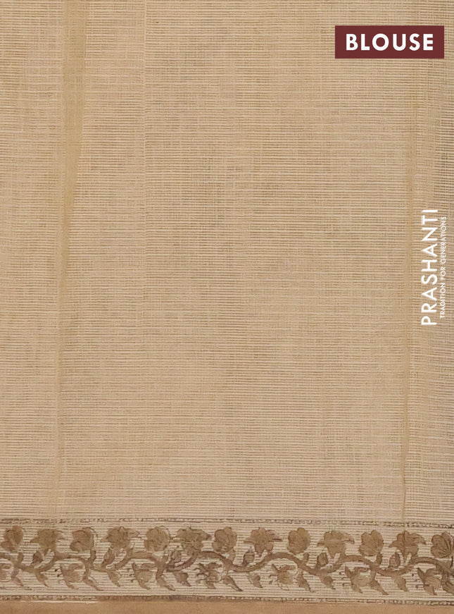 Kota doria saree sandal with allover prints and printed border