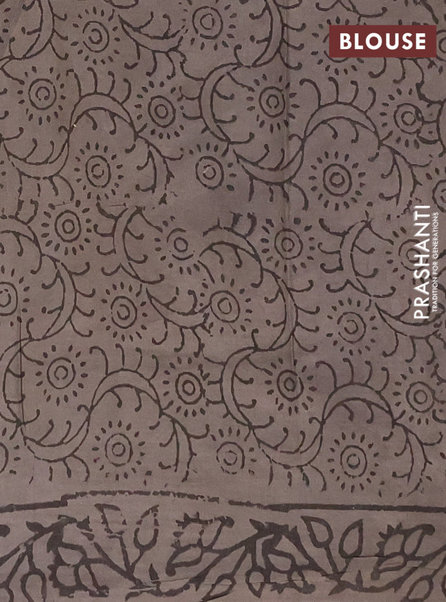 Kota doria saree grey with allover prints and printed border