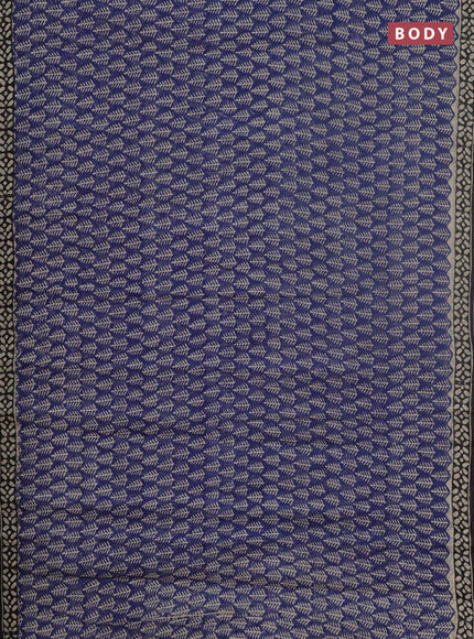 Kota doria saree blue and black with allover butta prints and printed border