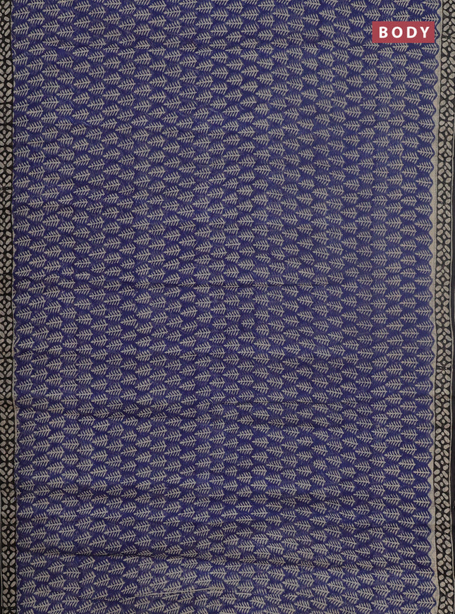 Kota doria saree blue and black with allover butta prints and printed border