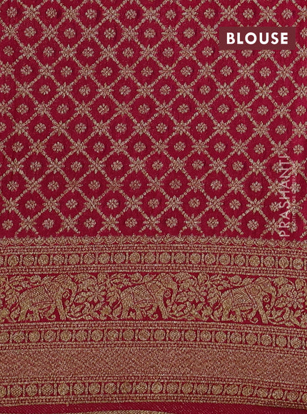 Banarasi semi georgette saree peacock blue and pink with allover thread & zari woven buttas and zari woven border