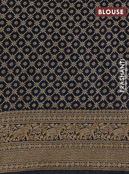 Banarasi semi georgette saree orange and peacock green with allover thread & zari woven buttas and zari woven border