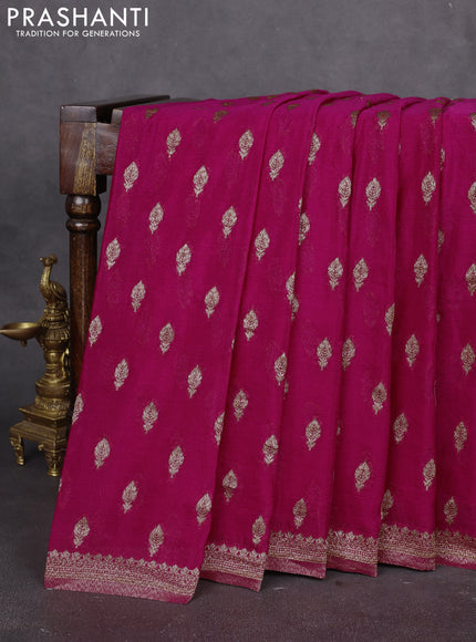 Banarasi semi georgette saree pink with allover thread & zari woven buttas and zari woven border