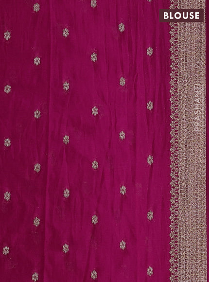 Banarasi semi georgette saree pink with allover thread & zari woven buttas and zari woven border