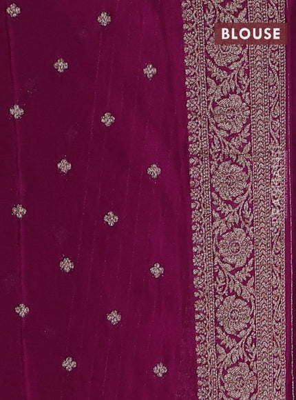 Banarasi semi georgette saree purple with allover thread & zari woven buttas and zari woven border