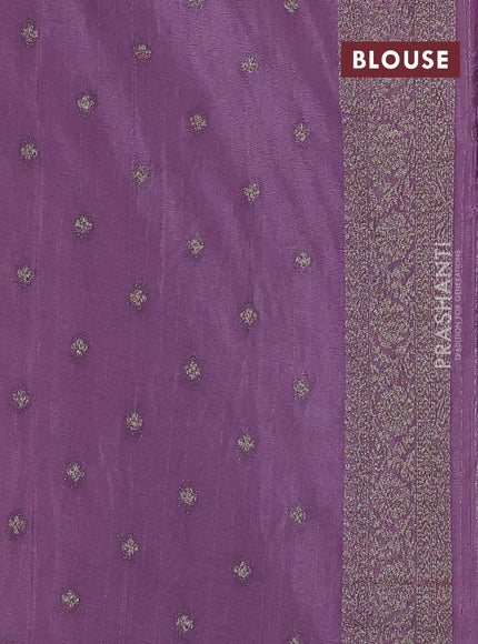 Banarasi semi georgette saree lavender with allover thread & zari woven buttas and zari woven border