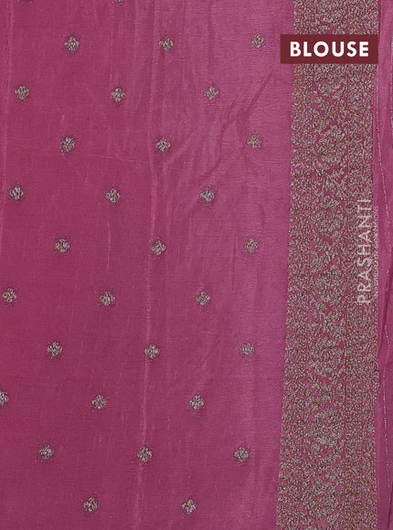 Banarasi semi georgette saree mauve pink with allover thread & zari woven buttas and zari woven border