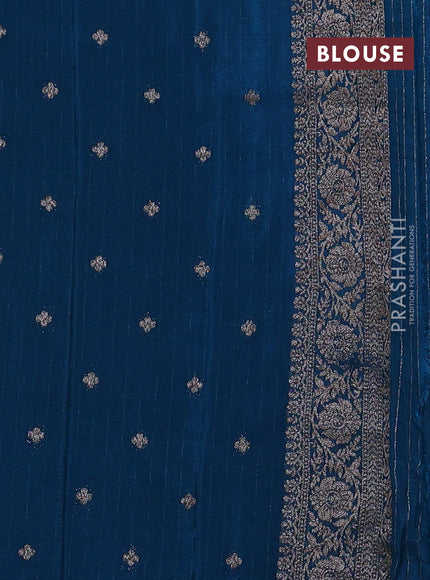 Banarasi semi georgette saree peacock blue with allover thread & zari woven buttas and zari woven border