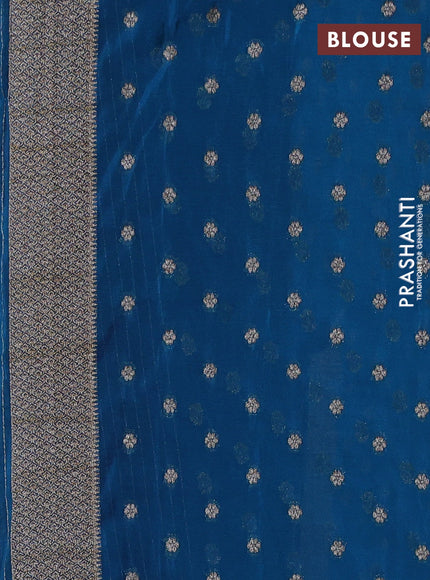 Banarasi semi georgette saree peacock blue with allover thread & zari woven buttas and zari woven border