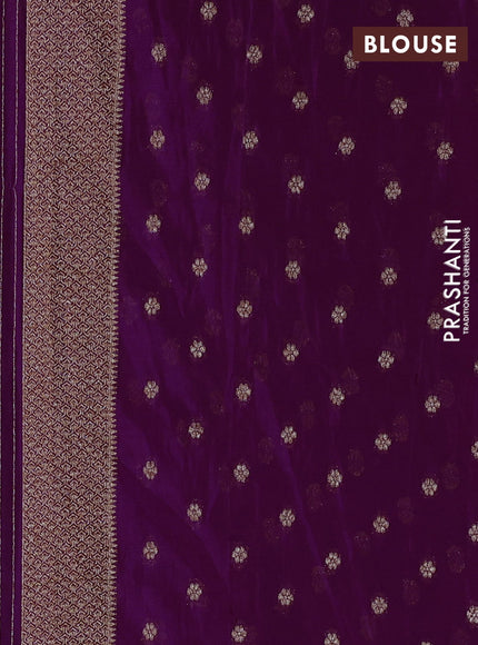 Banarasi semi georgette saree purple with allover thread & zari woven buttas and zari woven border