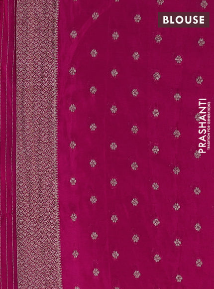 Banarasi semi georgette saree pink with allover thread & zari woven buttas and zari woven border