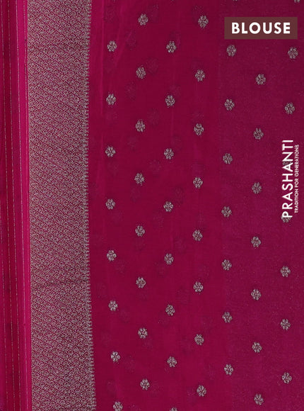 Banarasi semi georgette saree pink with allover thread & zari woven buttas and zari woven border