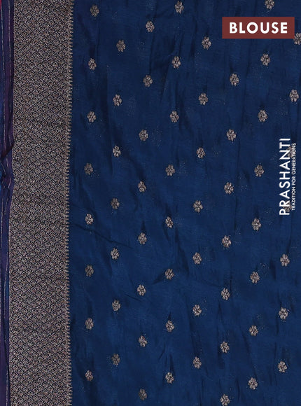 Banarasi semi georgette saree mauve pink and peacock blue with allover thread & zari woven buttas and zari woven border