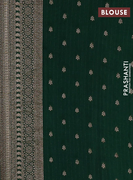 Banarasi semi georgette saree green shade and bottle green with allover thread & zari woven buttas and zari woven border