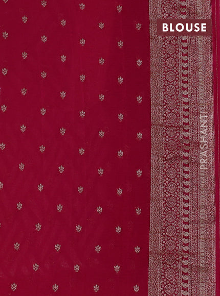 Banarasi semi georgette saree navy blue and pink with allover thread & zari woven buttas and zari woven border