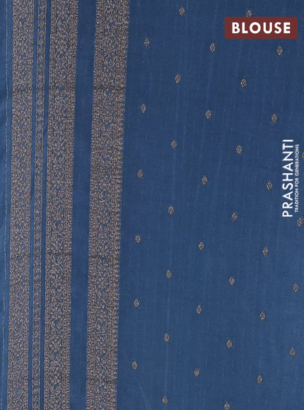 Banarasi semi georgette saree bluish grey with allover thread & zari weaves and zari woven border
