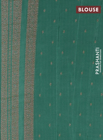 Banarasi semi georgette saree green shade with allover thread & zari weaves and zari woven border