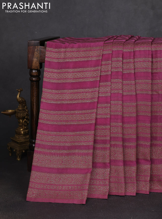 Banarasi semi georgette saree mauve pink with allover thread & zari weaves and zari woven border