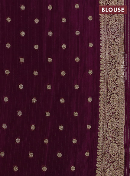 Banarasi semi georgette saree wine shade with allover thread & zari weaves and zari woven border