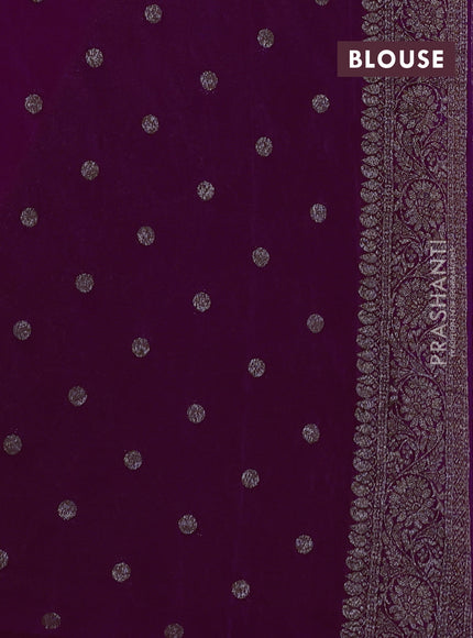 Banarasi semi georgette saree wine shade with allover thread & zari weaves and zari woven border