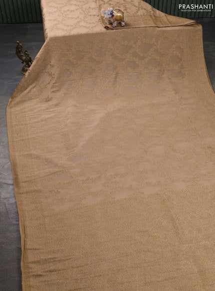 Banarasi semi georgette saree beige with allover thread & zari weaves and zari woven border