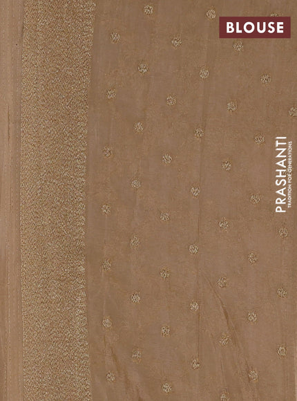 Banarasi semi georgette saree beige with allover thread & zari weaves and zari woven border