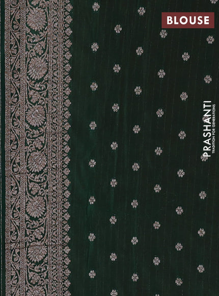 Banarasi semi georgette saree red and bottle green with allover thread & zari weaves and zari woven border
