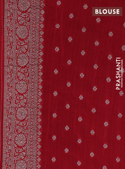 Banarasi semi georgette saree navy blue and maroon with allover thread & zari weaves and zari woven border