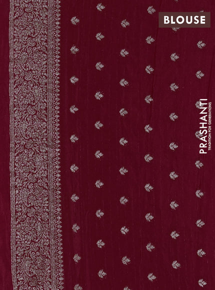 Banarasi semi georgette saree red with allover thread & zari woven buttas and zari woven border