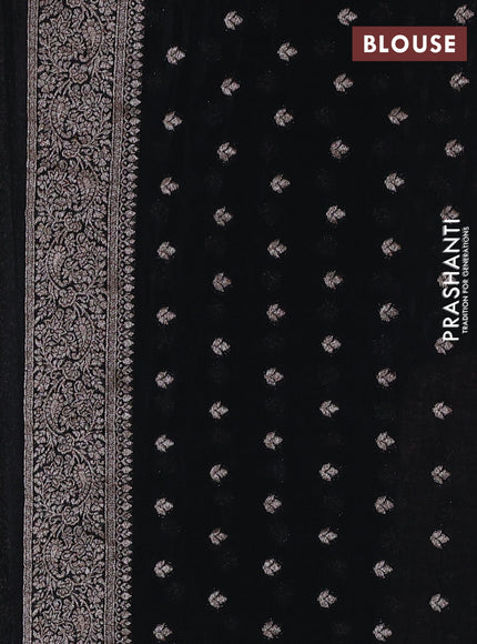 Banarasi semi georgette saree black with allover thread & zari woven buttas and zari woven border