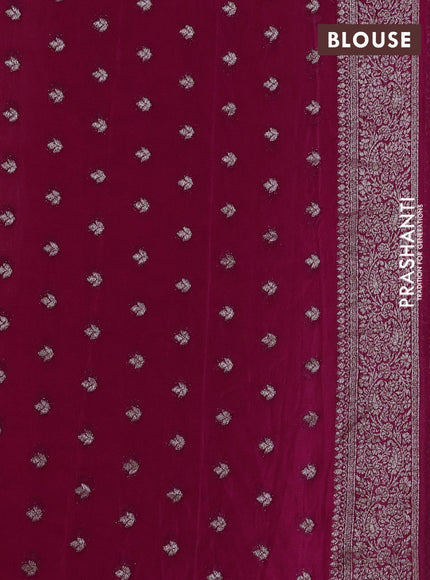 Banarasi semi georgette saree pink with allover thread & zari woven buttas and zari woven border