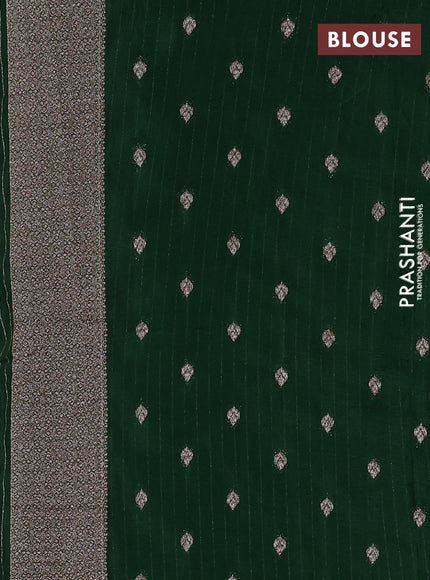 Banarasi semi georgette saree bottle green with allover thread & zari woven buttas and zari woven border