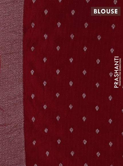 Banarasi semi georgette saree red with allover thread & zari woven buttas and zari woven border